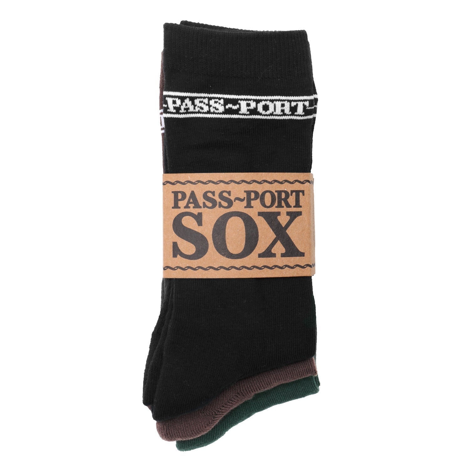 Passport Hi Sox 3-Pack Socks - Black / Choc / Forest