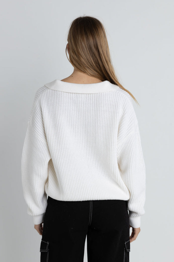Rhythm Muse V-Neck Collared Jumper
