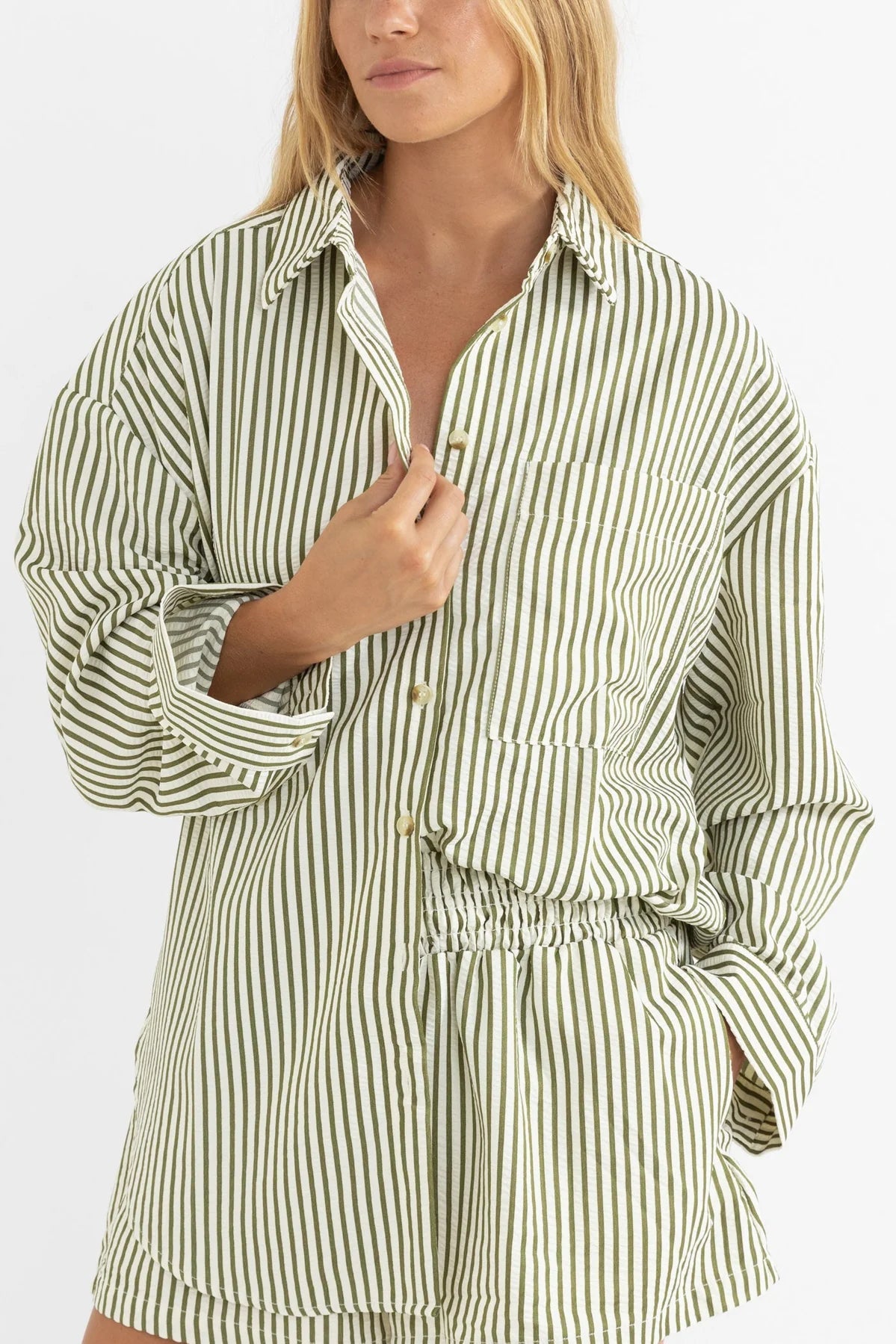 Rhythm Cove Stripe Oversized Shirt