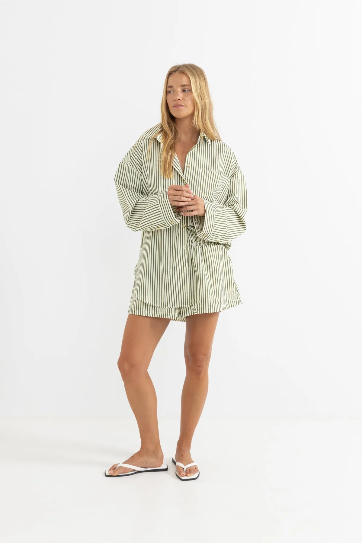 Rhythm Cove Stripe Oversized Shirt