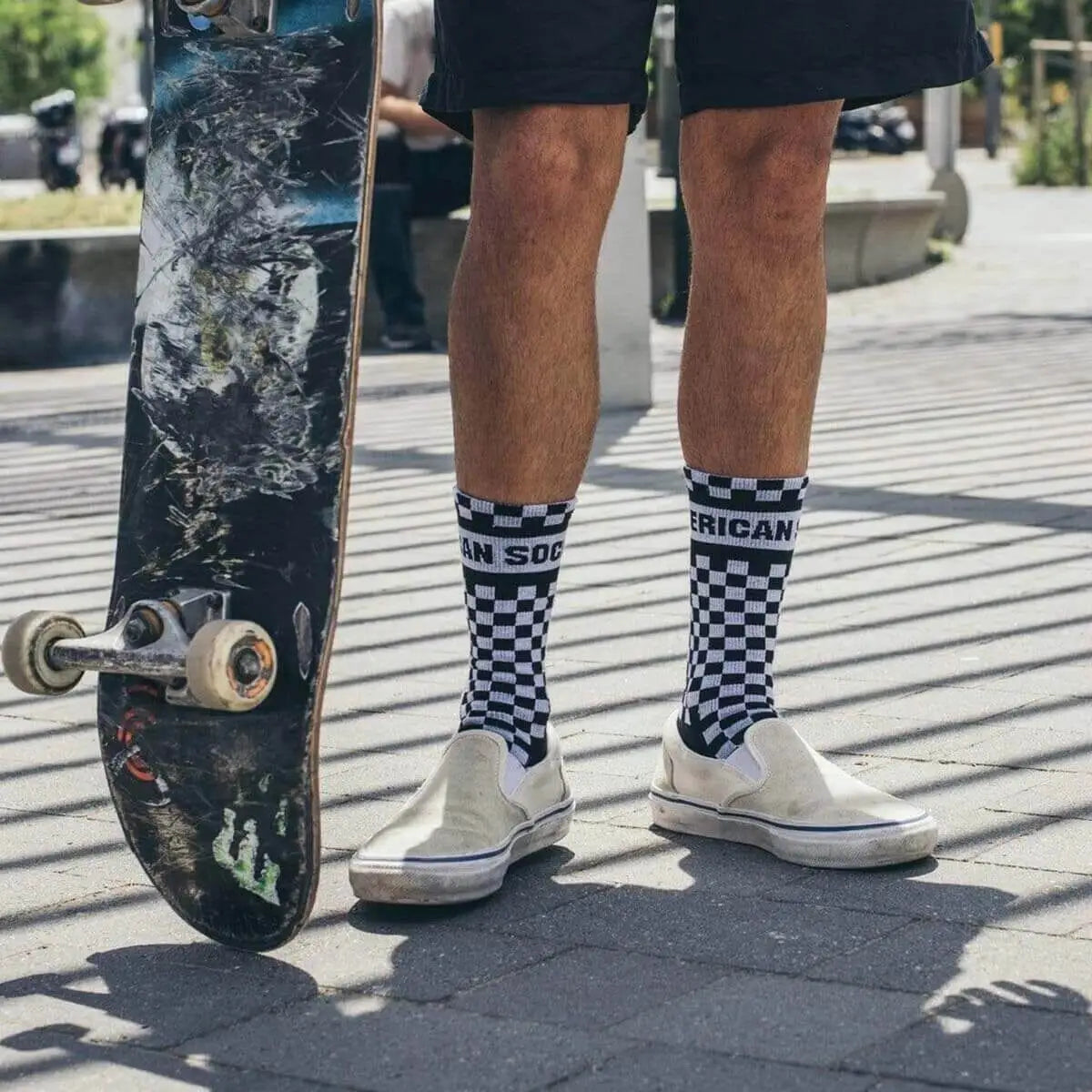 American Socks Checkerboard Black / White - Mid High