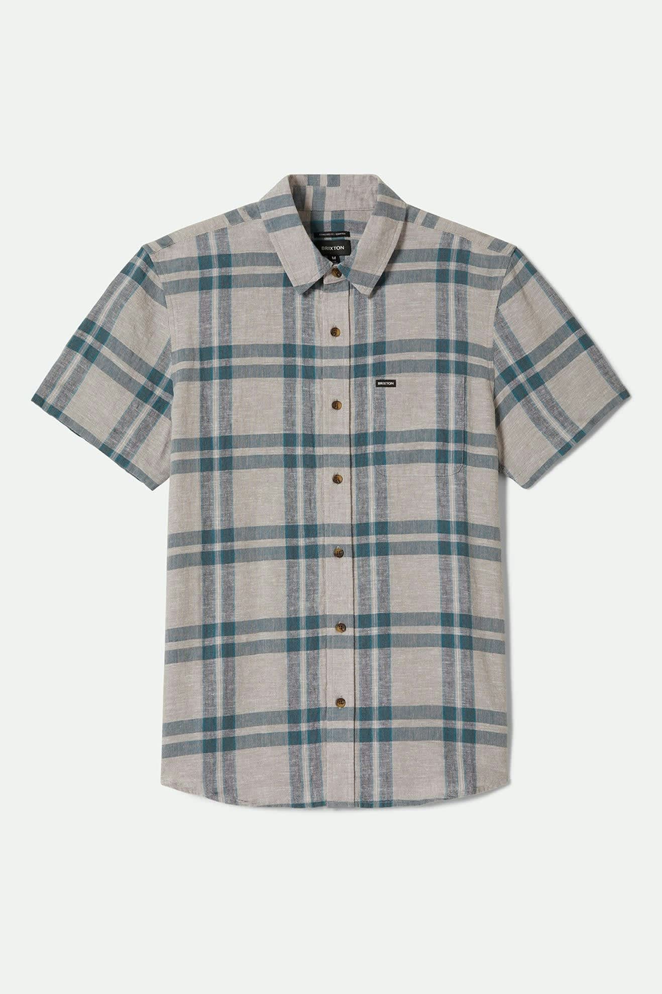 Brixton Charter Linen Blend Short Sleeve Shirt