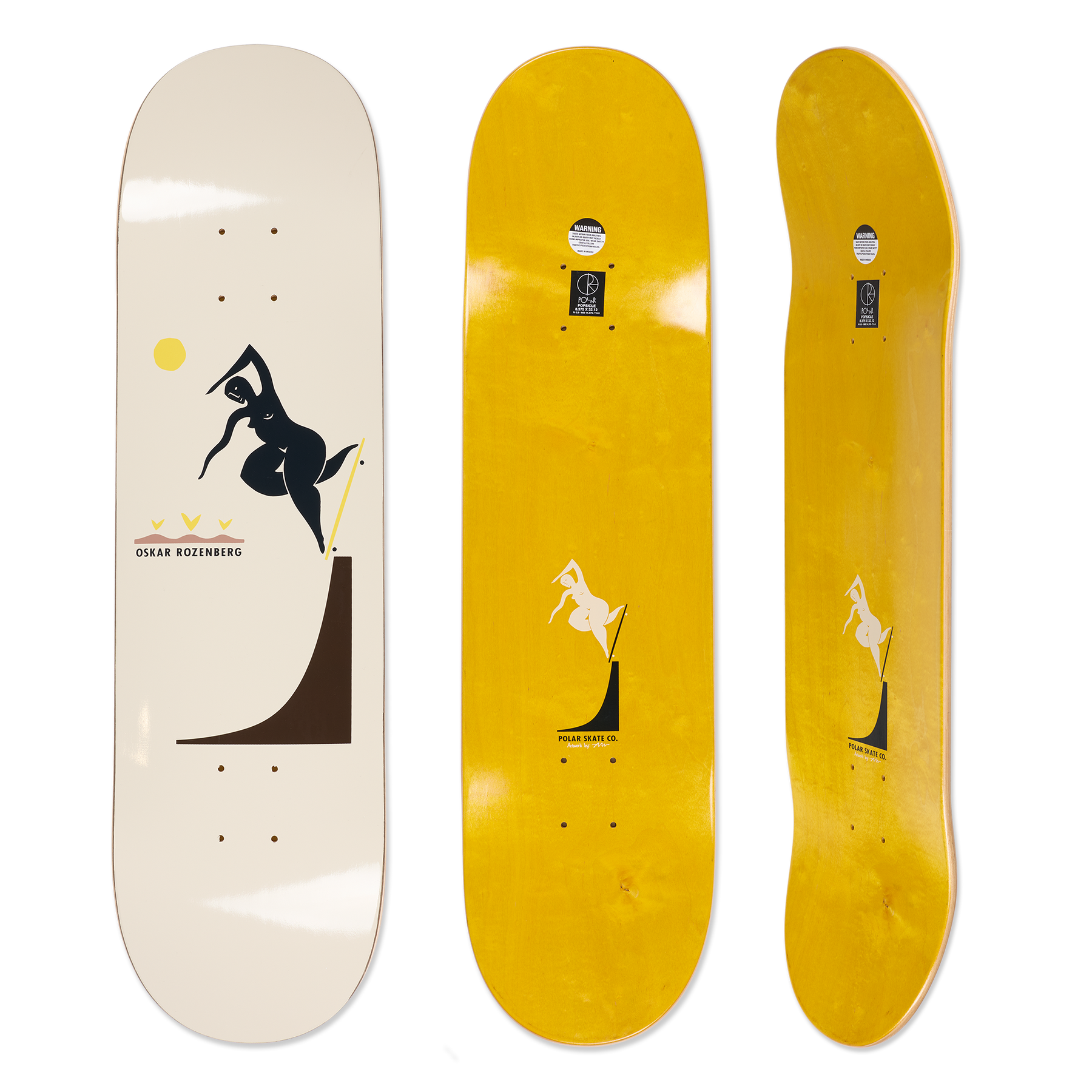 Polar Skate Co. Oskar Rozenberg BS Noseblunt Skate Deck - Cream