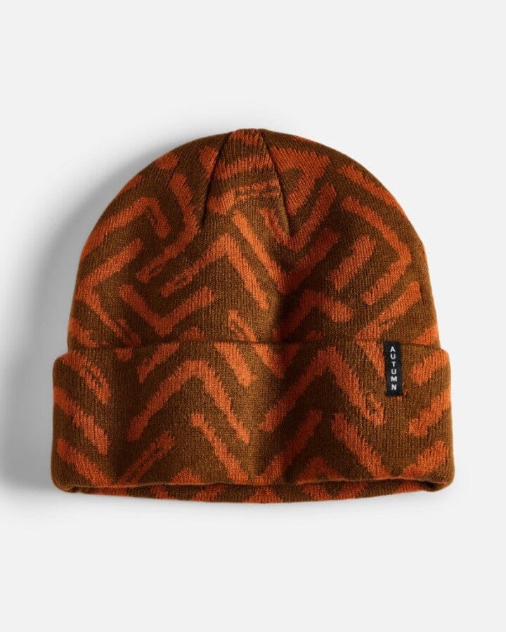 Autumn Geo Beanie Brown