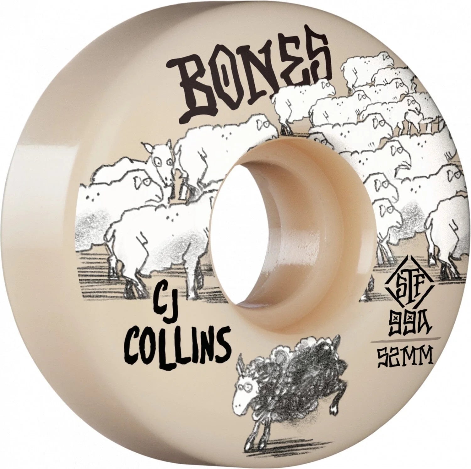 Bones Pro STF Collins Black Sheep V3 Slim 99A Skate Wheels