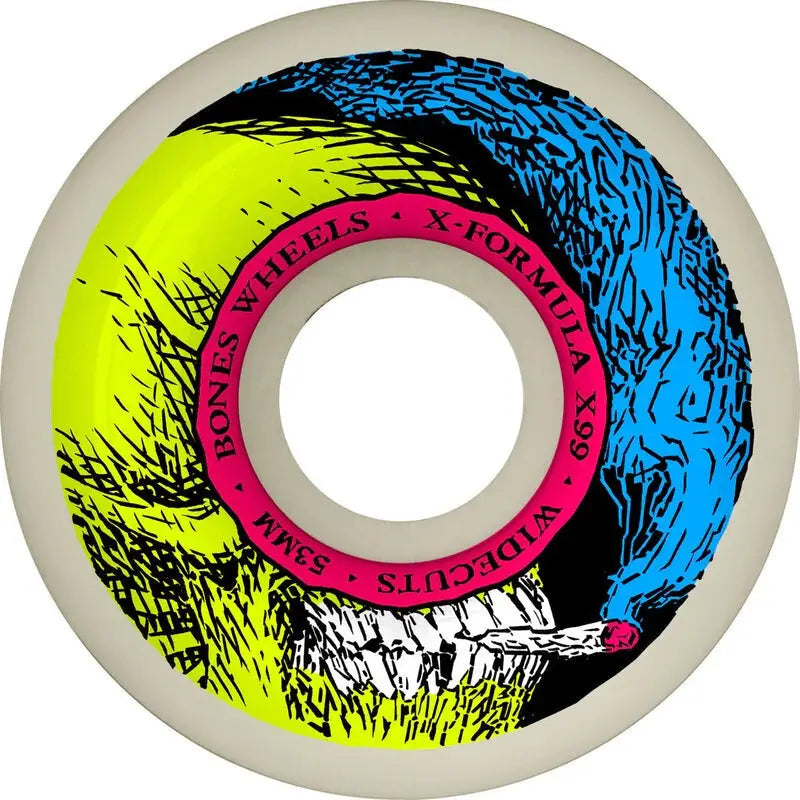 Bones X-Formula Smokin Skull V6 Wide-Cut 99A Skate Wheels