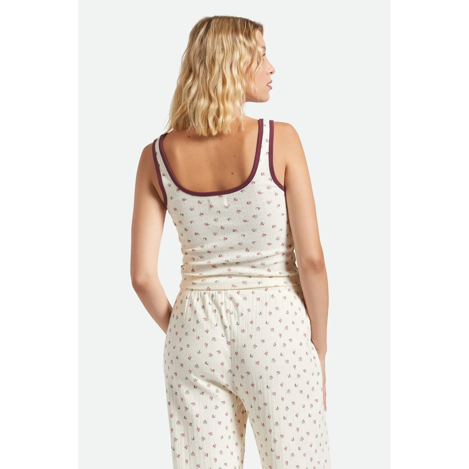 Brixton Off Duty A-Tank Top - Floral Pointelle