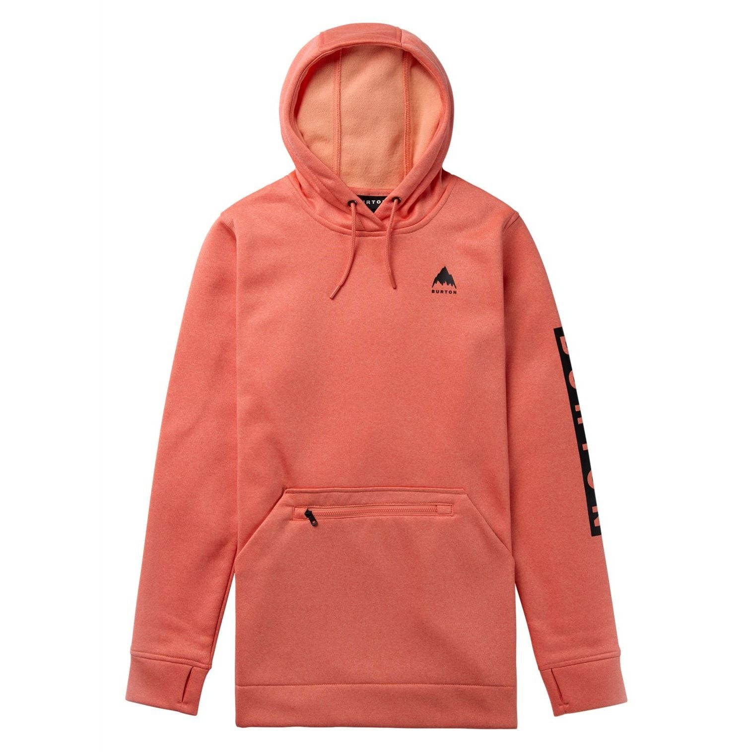 Burton Womens Oak Long Pullover Hoodie Peach Echo Heather M