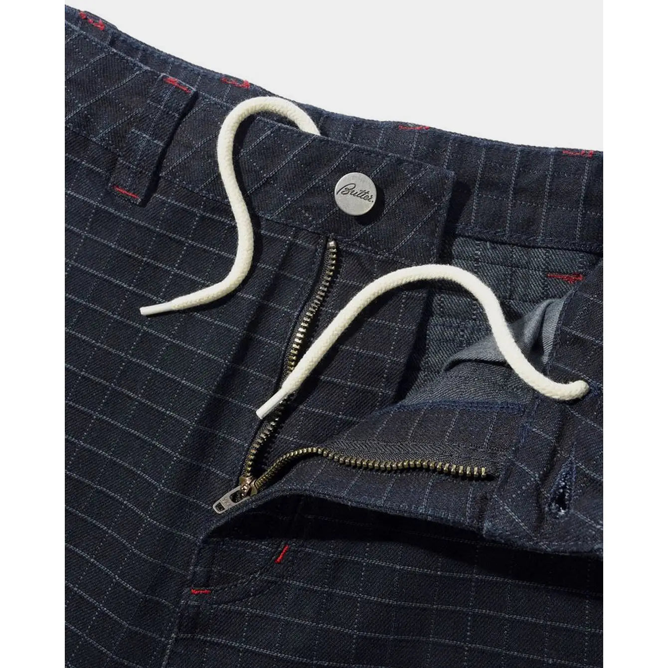 Butter Goods Big Grid Denim Shorts - Overdyed Black