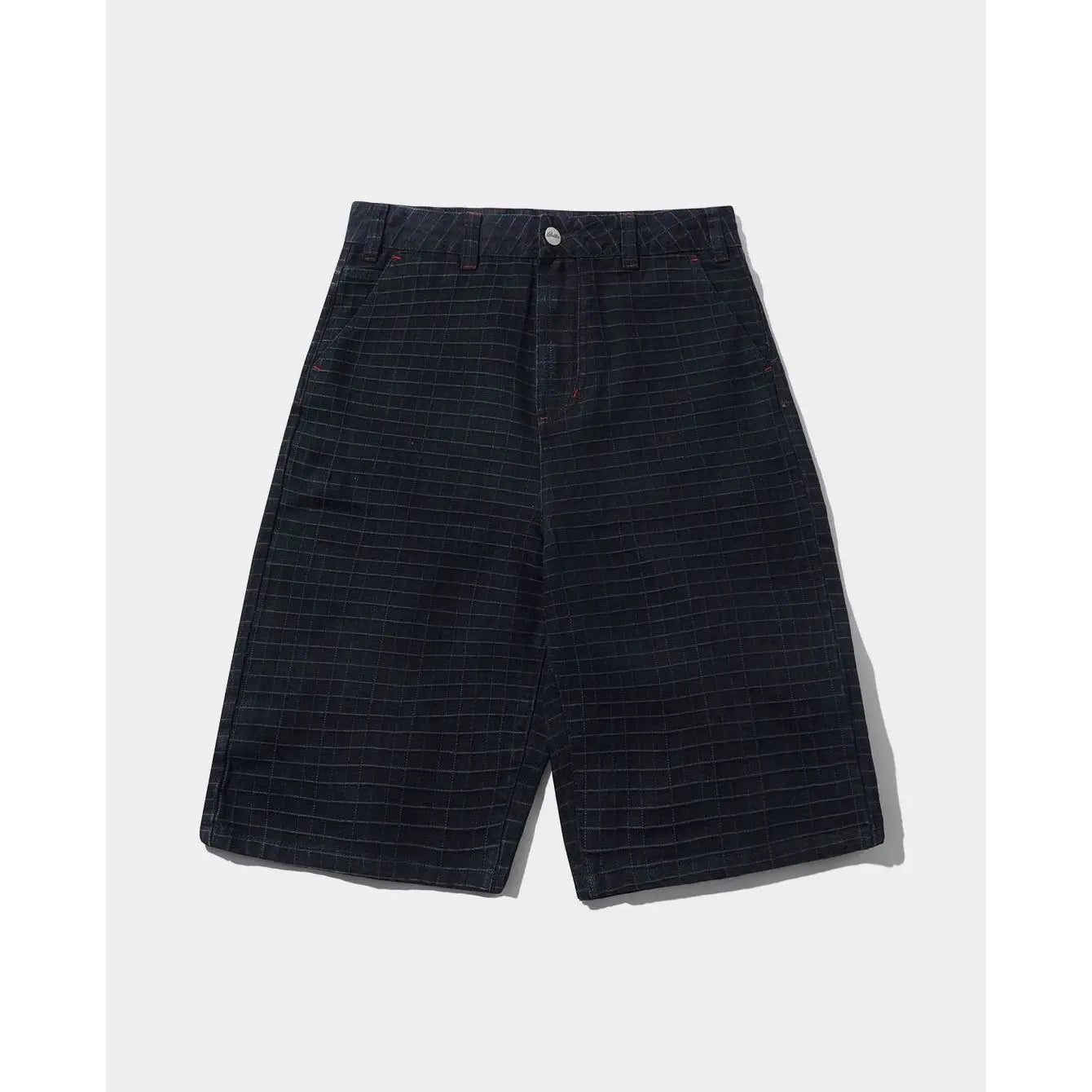 Butter Goods Big Grid Denim Shorts - Overdyed Black