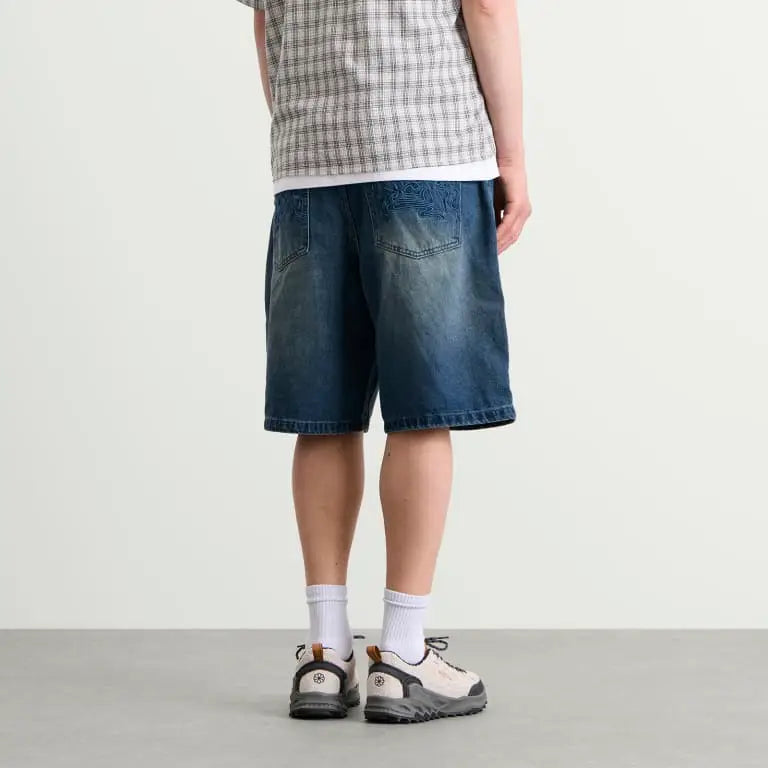 Butter Goods Drummer Baggy Denim Shorts - Stone Wash