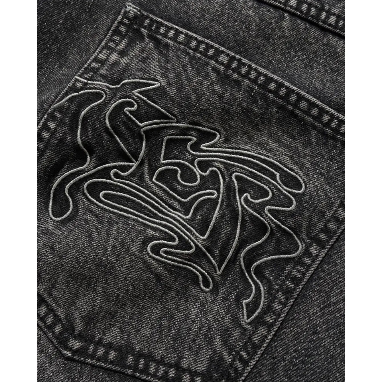 Butter Goods Drummer Baggy Denim Shorts - Streaky Black