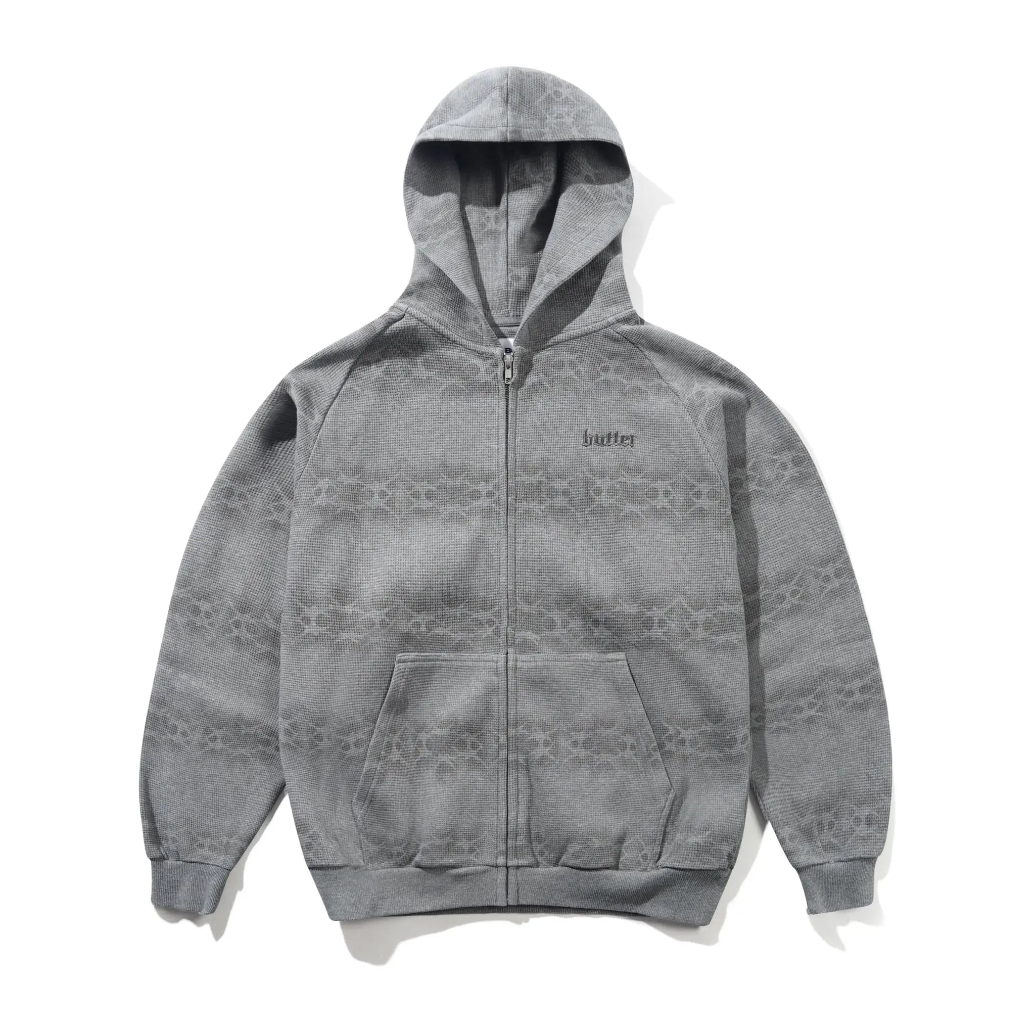 Butter Goods Faded Waffle Zip-Thru Hood