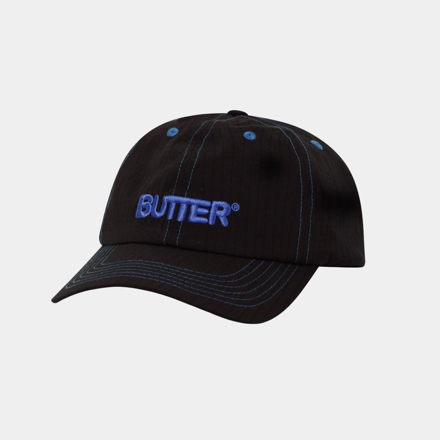 Butter Goods Nylon Rounded Logo 6 Panel Cap Black
