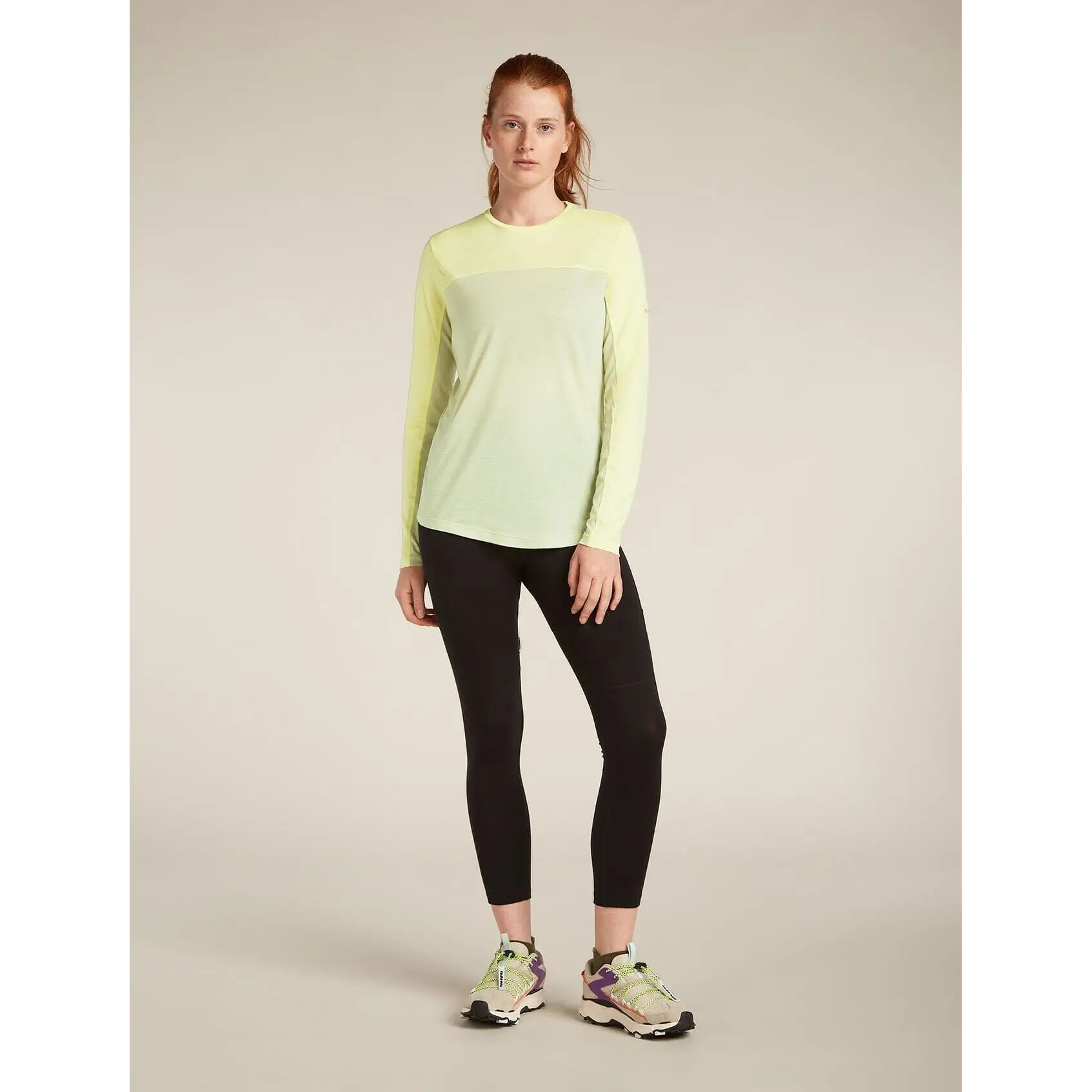 Icebreaker Womens Merino Blend 125 Cool Lite Sphere Long Sleeve Tee - Colour Block