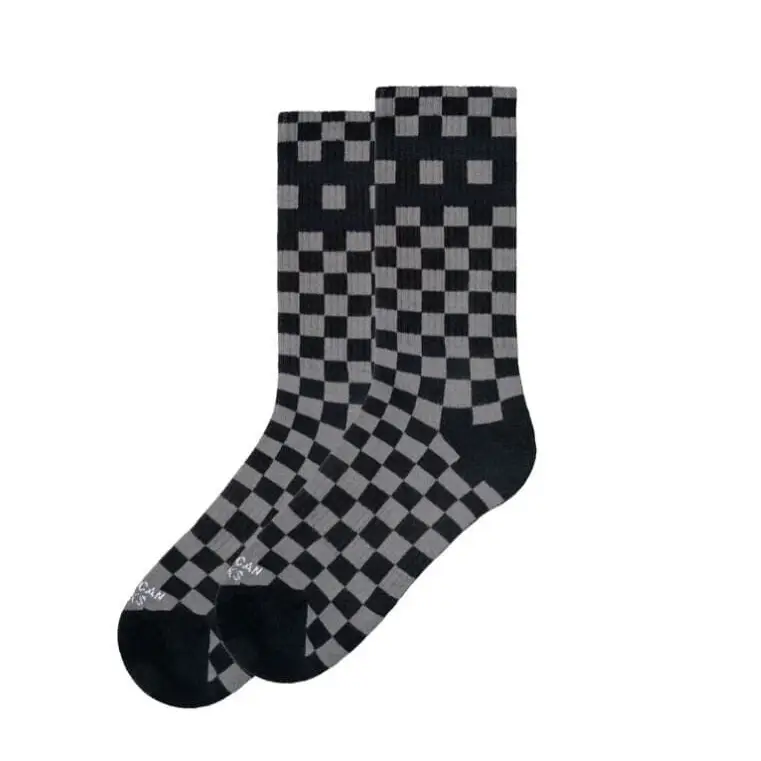 American Socks Checkerboard Black / Grey - Mid High
