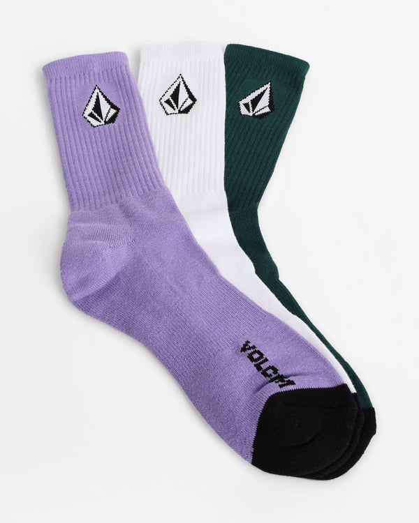 Volcom Full Stone 3 Pack Crew Socks - Multi
