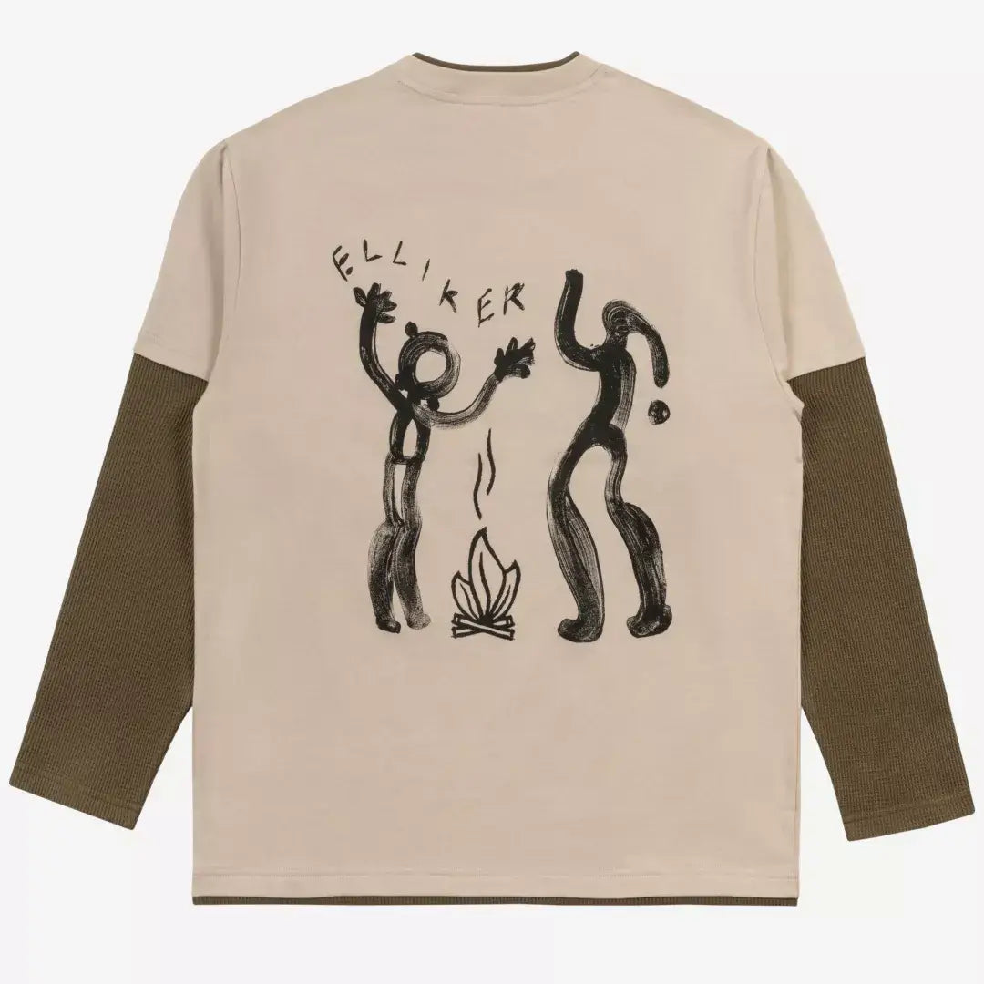 Elliker Lown Campfire Print Long Sleeve T-Shirt