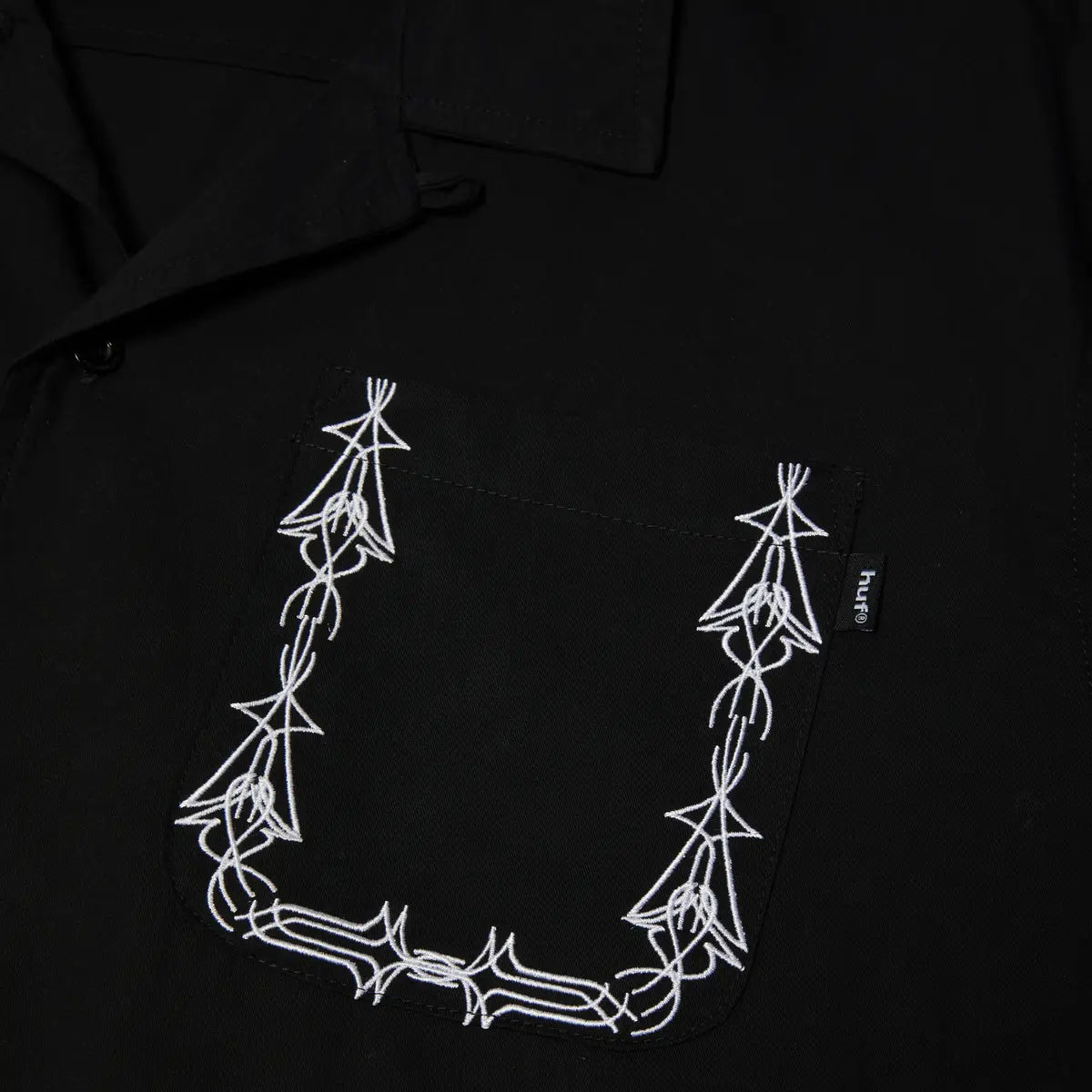HUF Pinstripe Embroidered Resort Shirt
