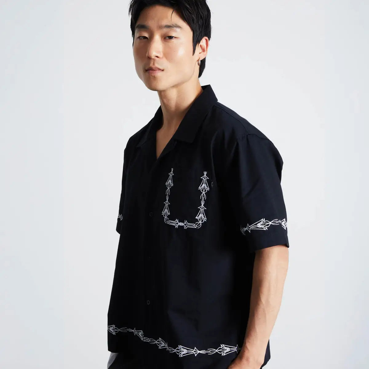 HUF Pinstripe Embroidered Resort Shirt