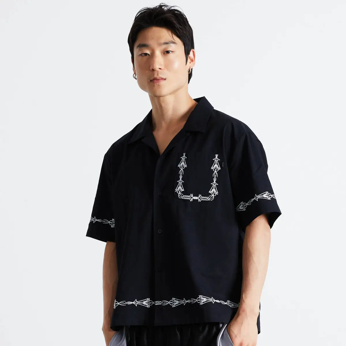 HUF Pinstripe Embroidered Resort Shirt