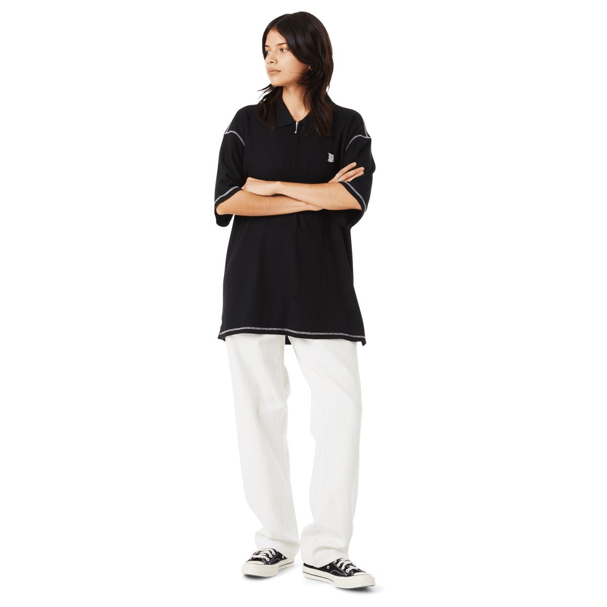 HUF Waffle Knit Contrast Polo Top