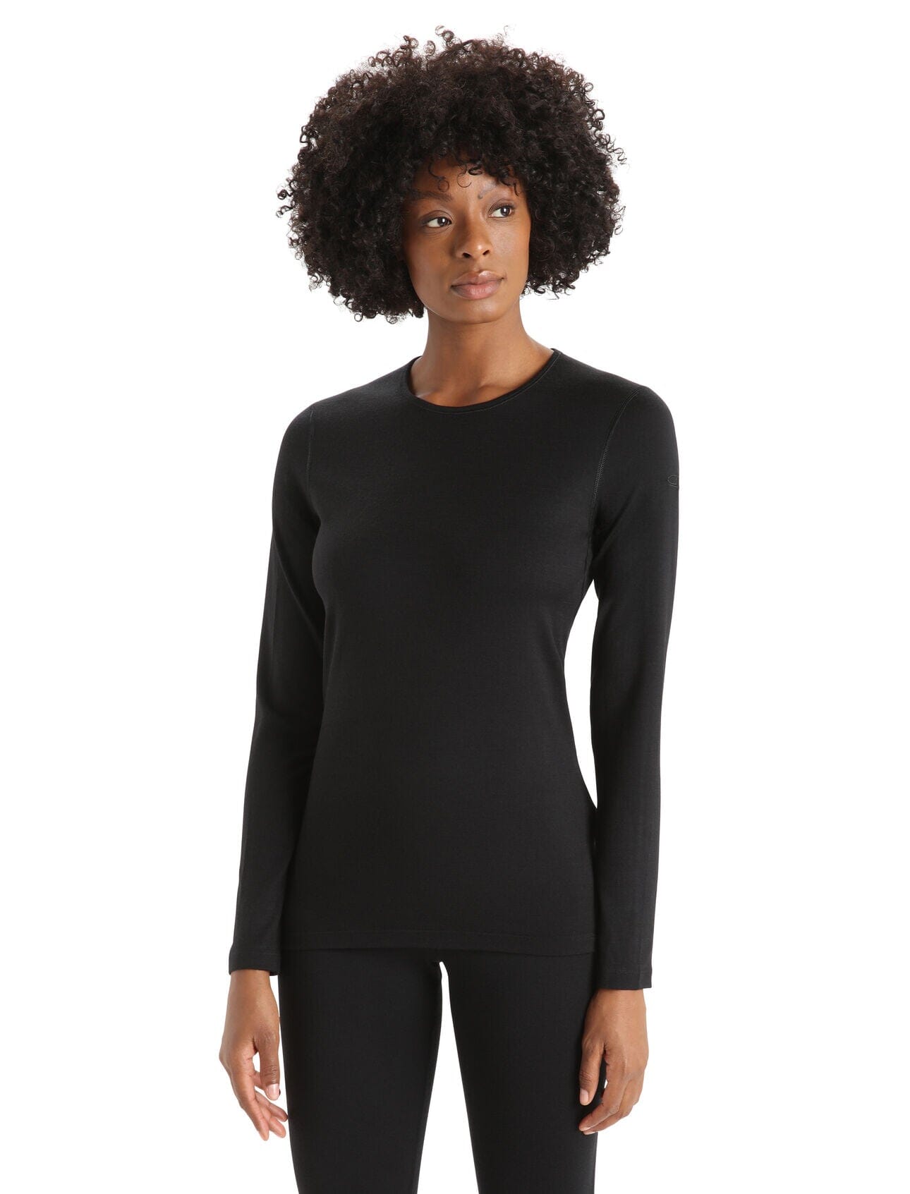 Icebreaker Womens 200 Oasis Long Sleeve Crewe Black XS
