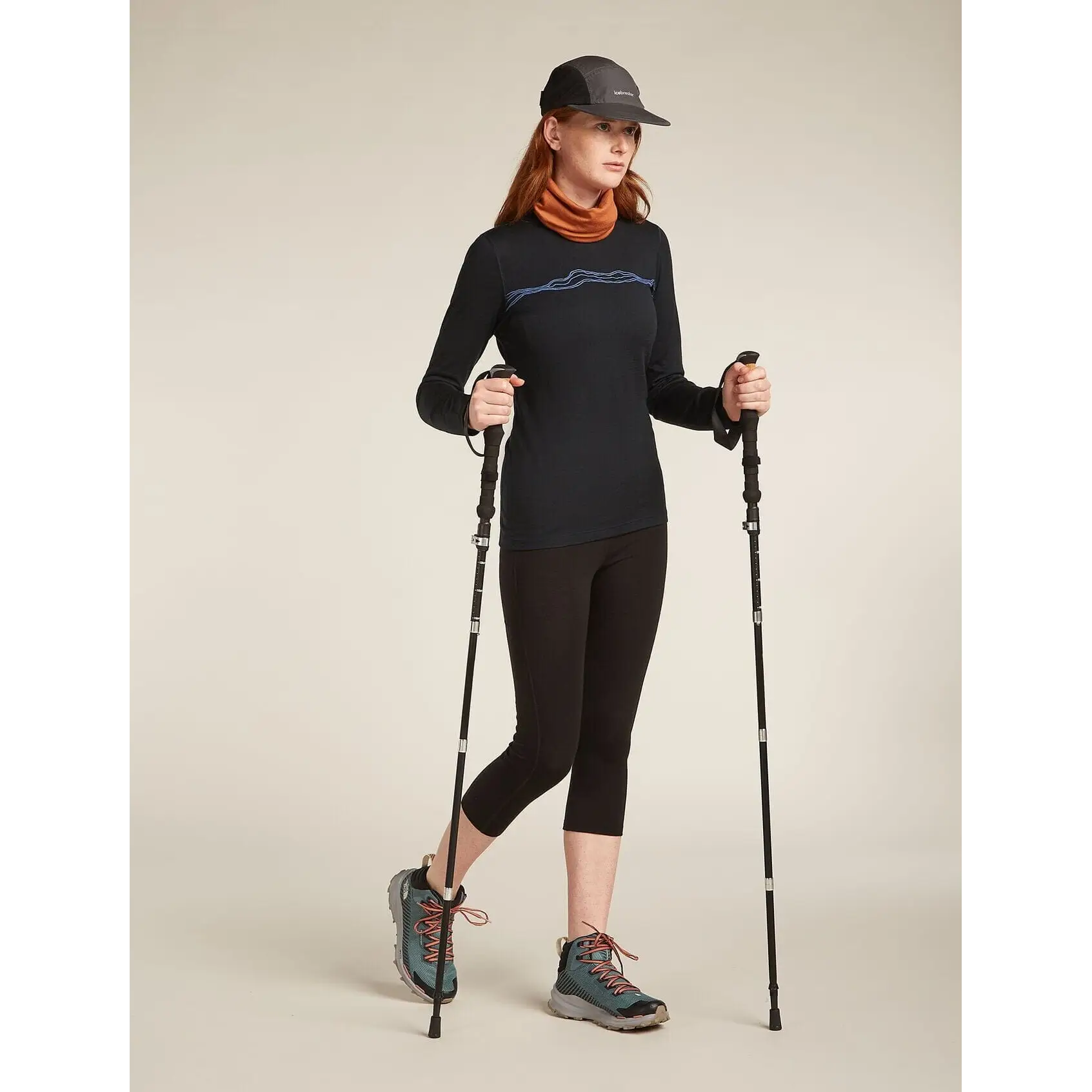 Icebreaker Womens Merino 200 Oasis Long Sleeve Crewe Mountain Pulse 2025