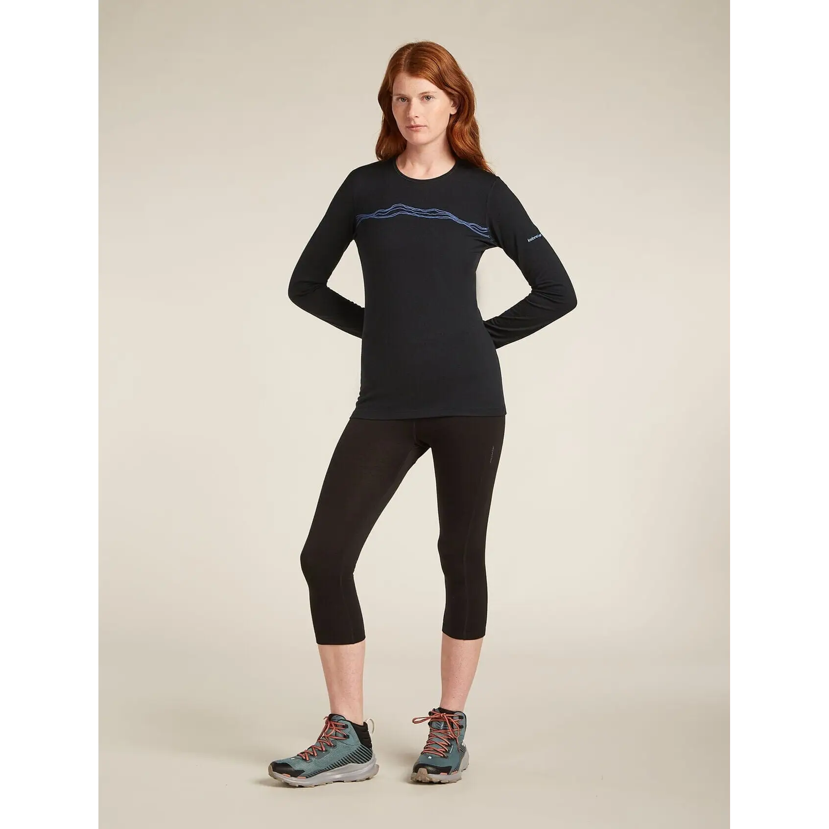 Icebreaker Womens Merino 200 Oasis Long Sleeve Crewe Mountain Pulse 2025
