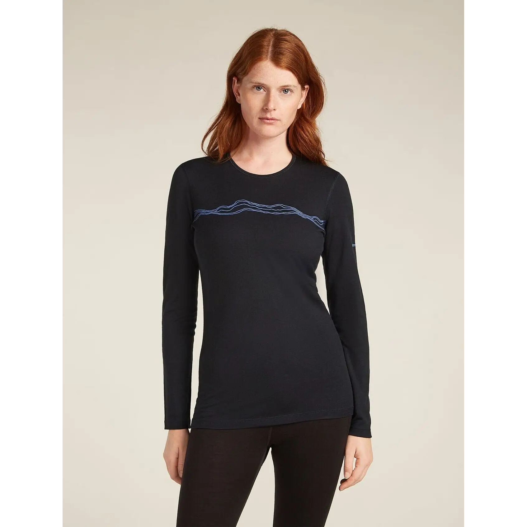 Icebreaker Womens Merino 200 Oasis Long Sleeve Crewe Mountain Pulse 2025