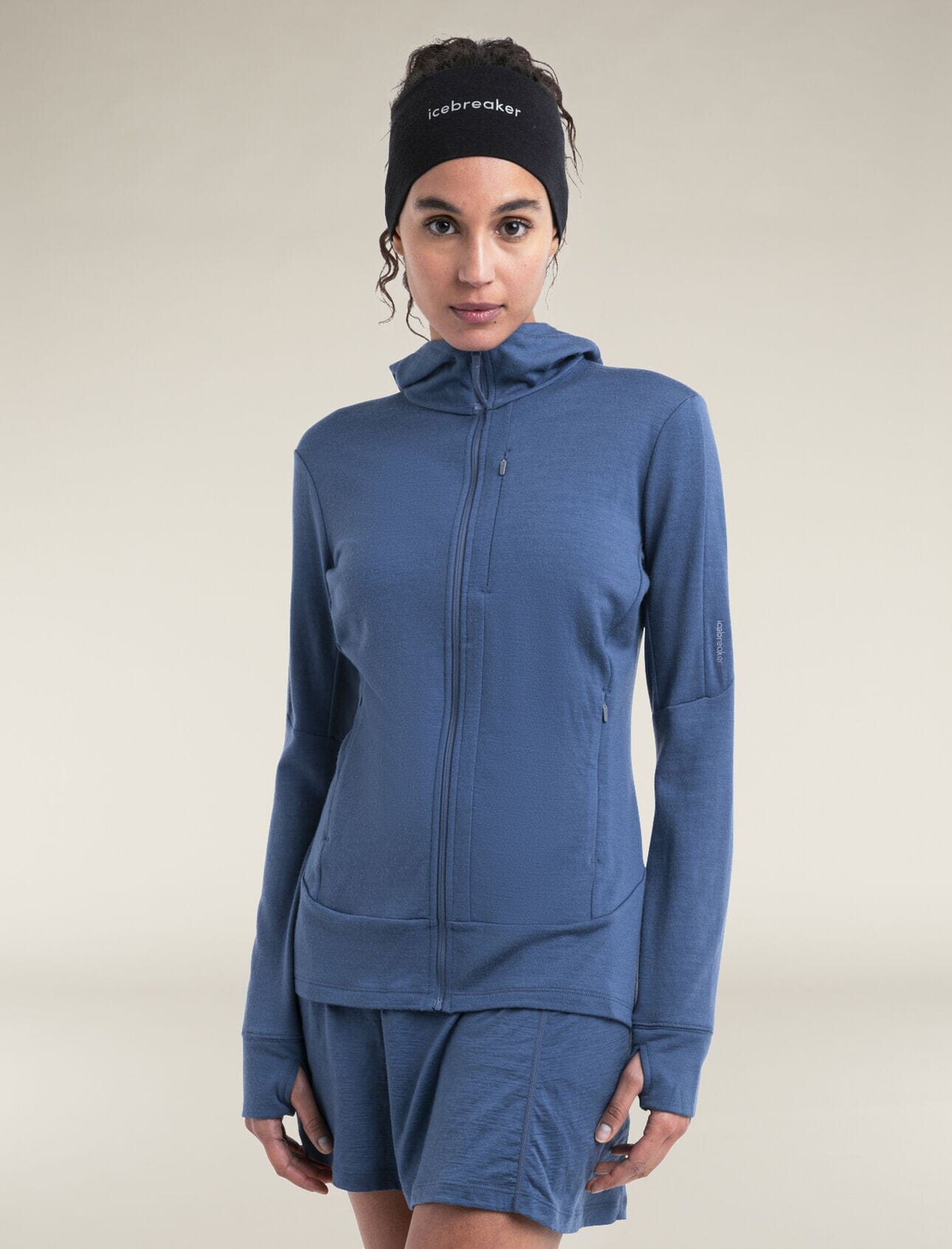 Icebreaker Womens Merino 260 Quantum Long Sleeve Zip Hoodie Dawn S