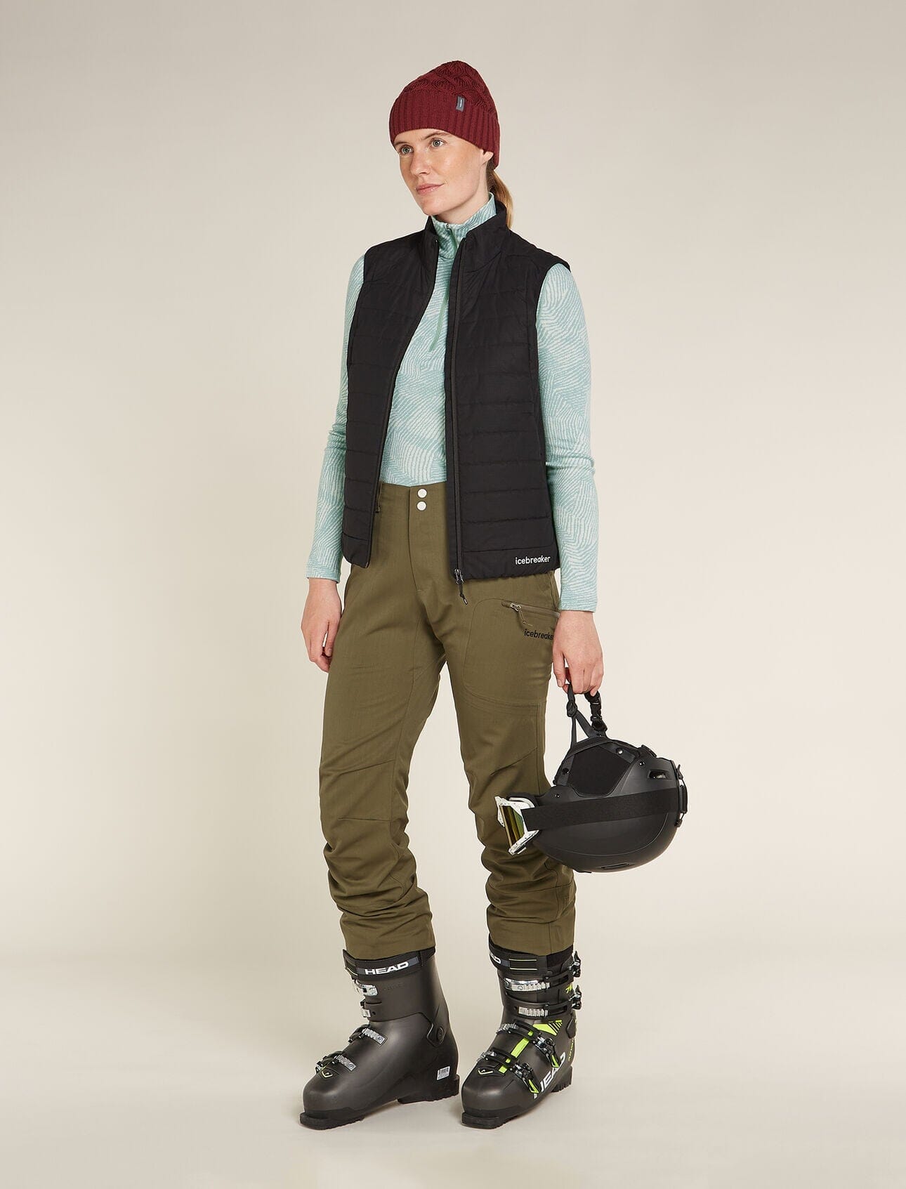 Icebreaker Womens Merino 260 Vertex Long Sleeve Half Zip Frozen Forms