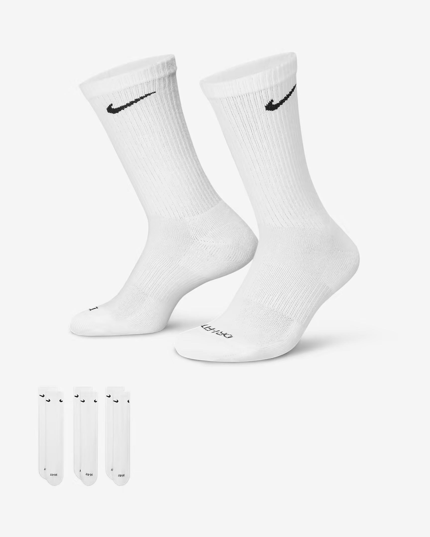 Nike Everyday Plus Cushioned 3 Pack Socks - White