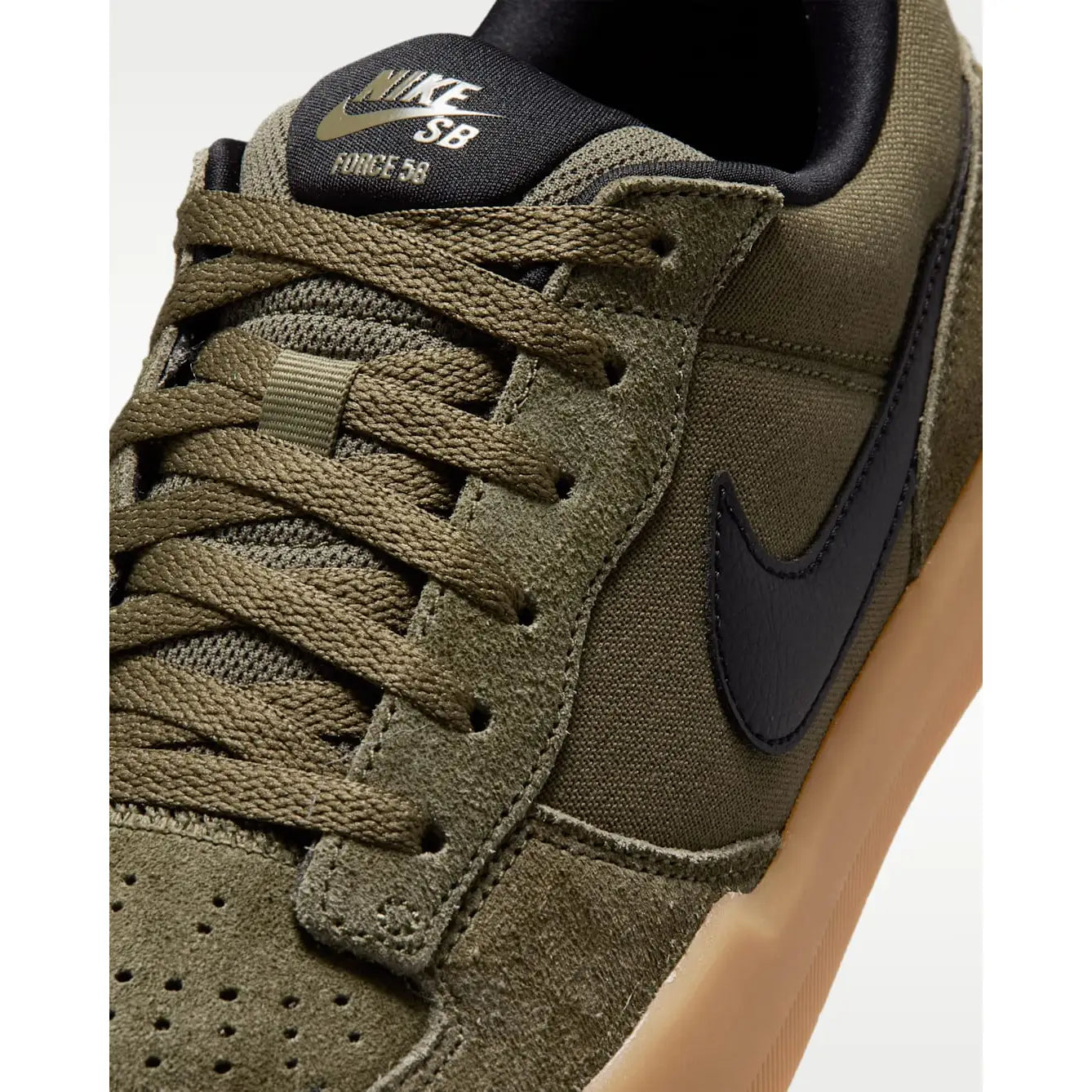 Nike SB Force 58 Shoes - Olive / Olive / Gum Light Brown / Black