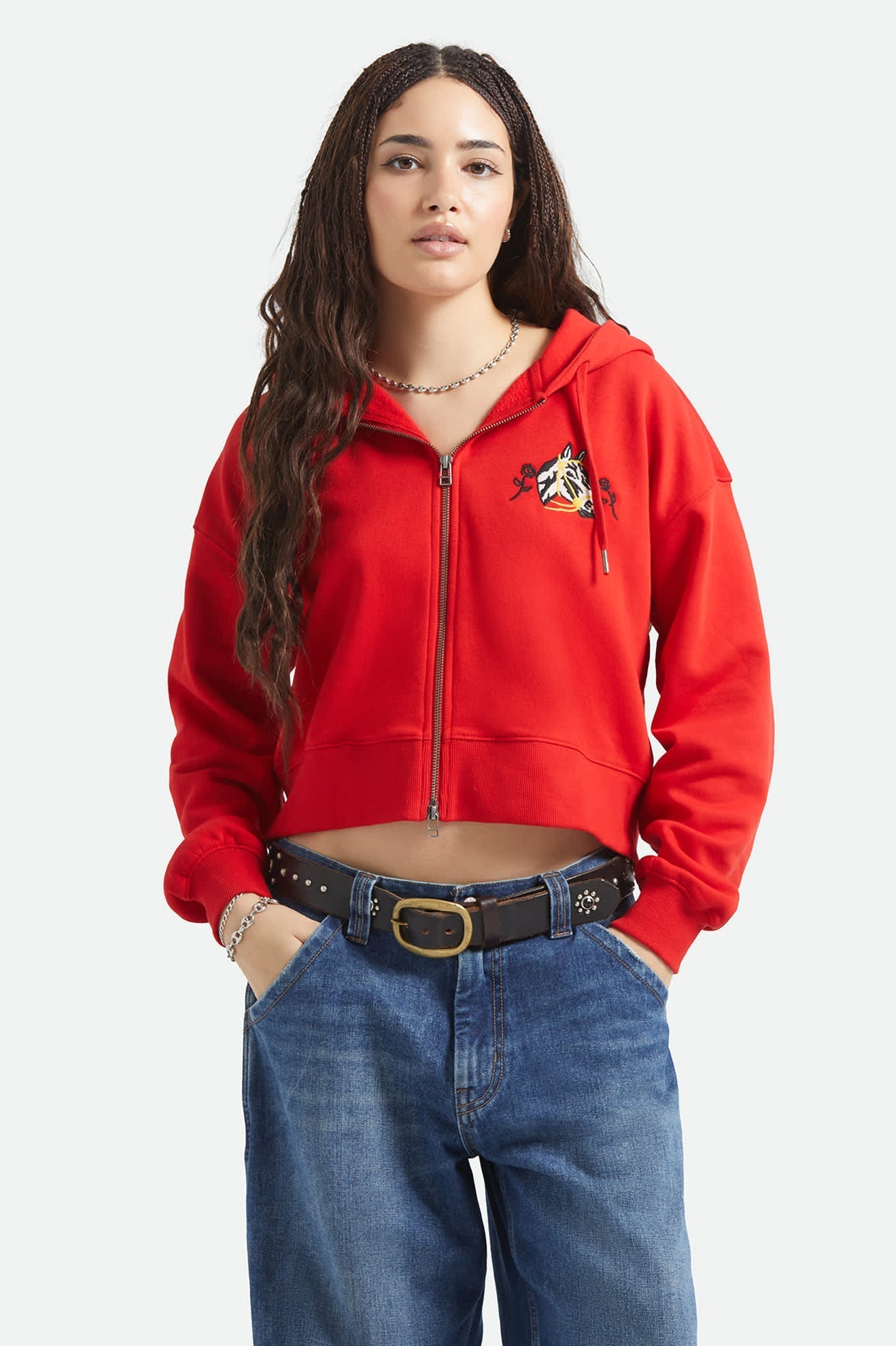 Brixton Trophy Cropped Zip Hood
