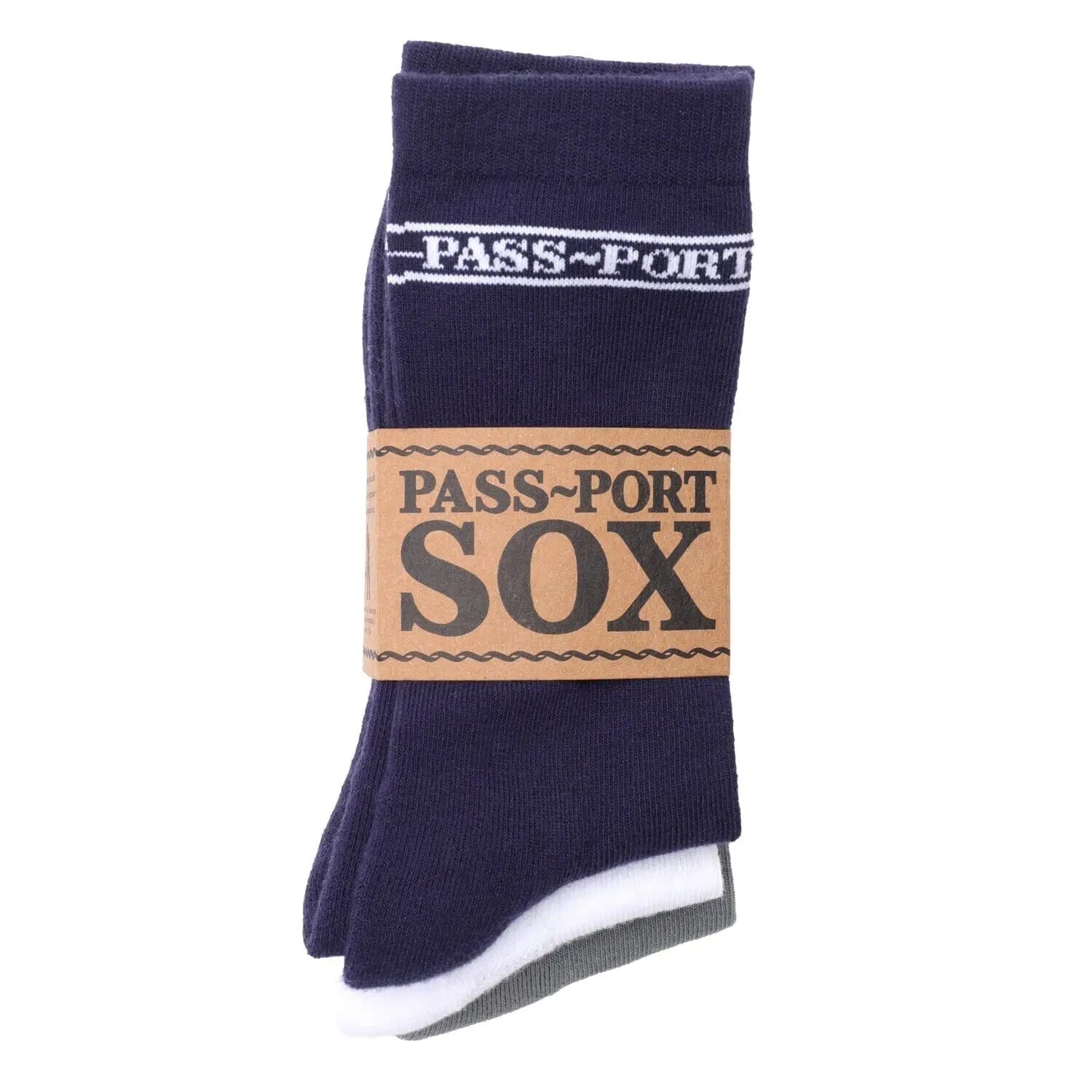 Passport Hi Sox 3-Pack Socks - Navy / White / Grey