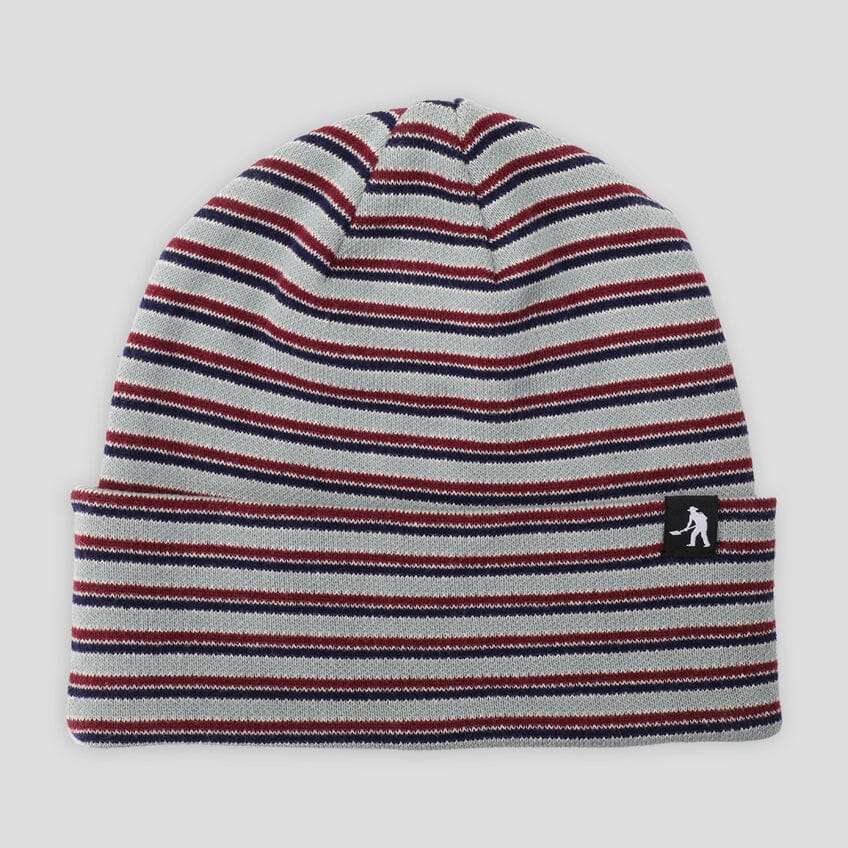 Passport Organic Cotton Stripe Knit Beanie Light Blue Multi