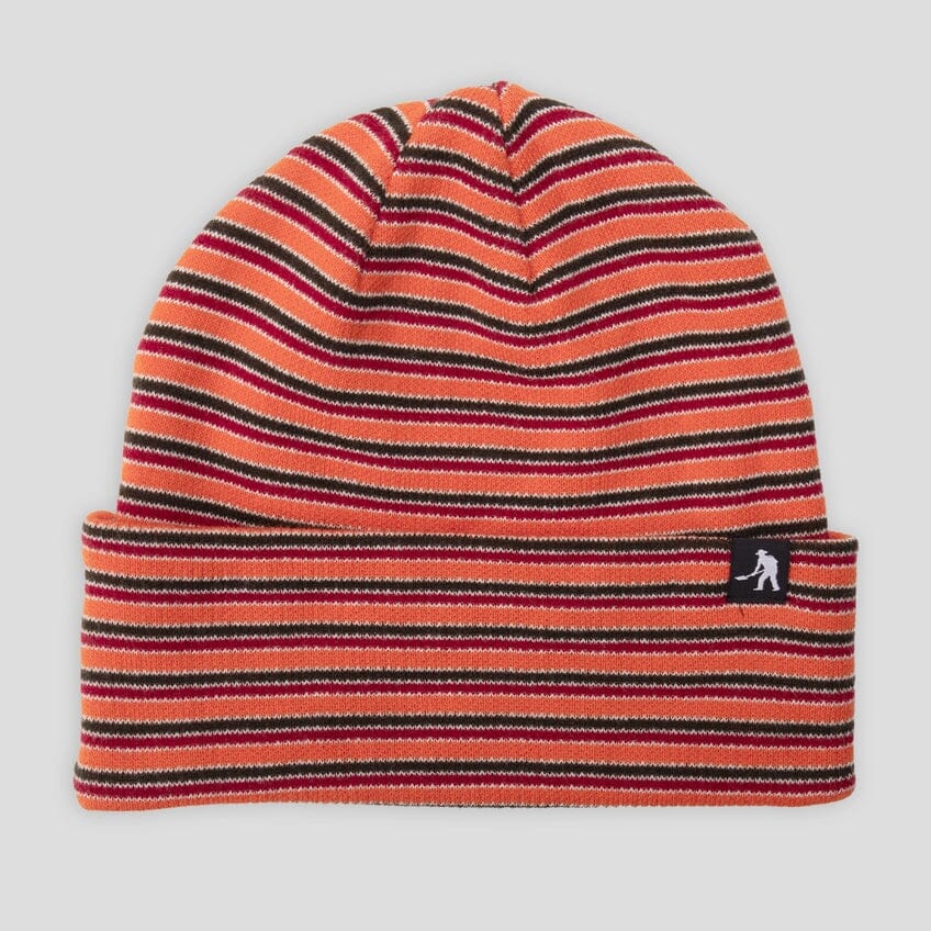 Passport Organic Cotton Stripe Knit Beanie Orange Multi