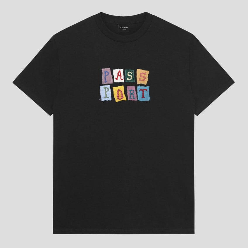Passport Patchwork T-Shirt Black M