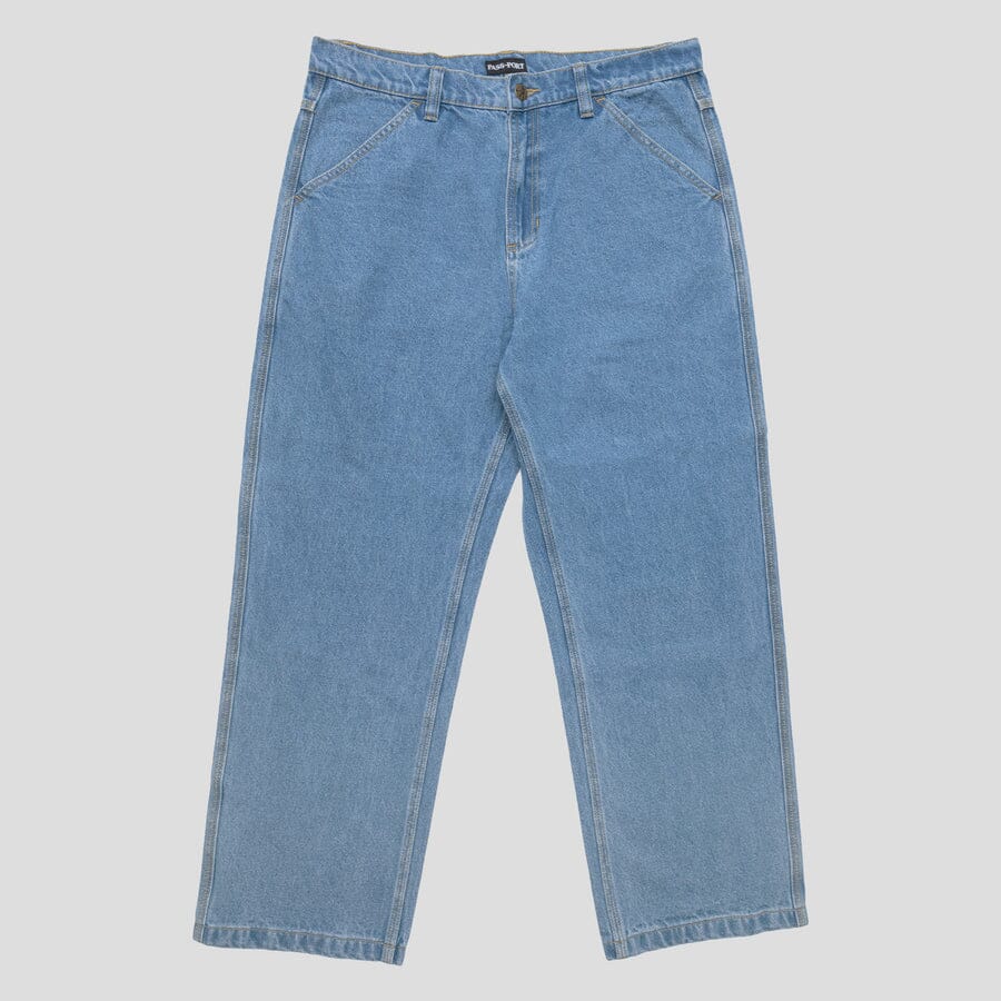 Passport Workers Club Denim Jeans Washed Light Indigo 30