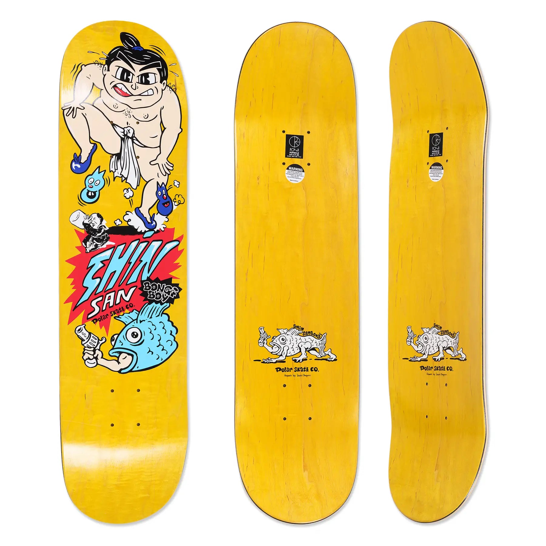 Polar Shin Sanbongi Bongi Boy Skate Deck Yellow