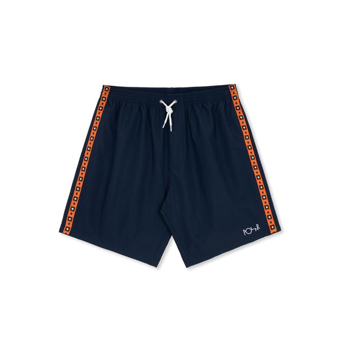 Polar Swim Shorts Square Stripe Navy / Orange S