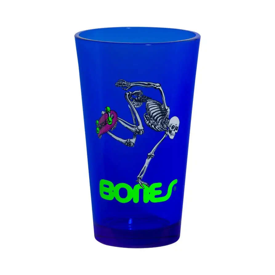Powell Peralta Blacklight Pint Glass - Skateboard Skeleton