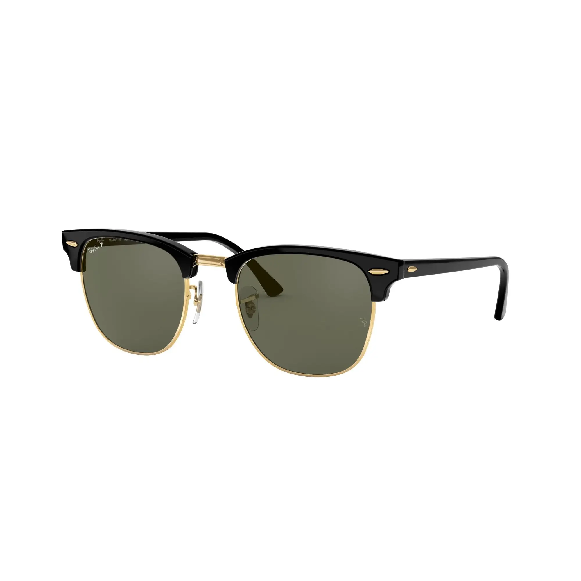 Ray-Ban Clubmaster Polarised Sunglasses Black / G15 Green - Large