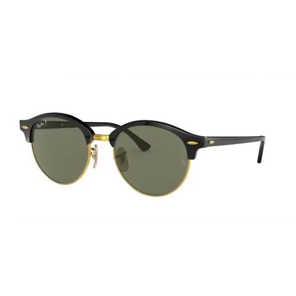 Ray-Ban Clubround Classic Polarised Sunglasses Black / G-15 Green