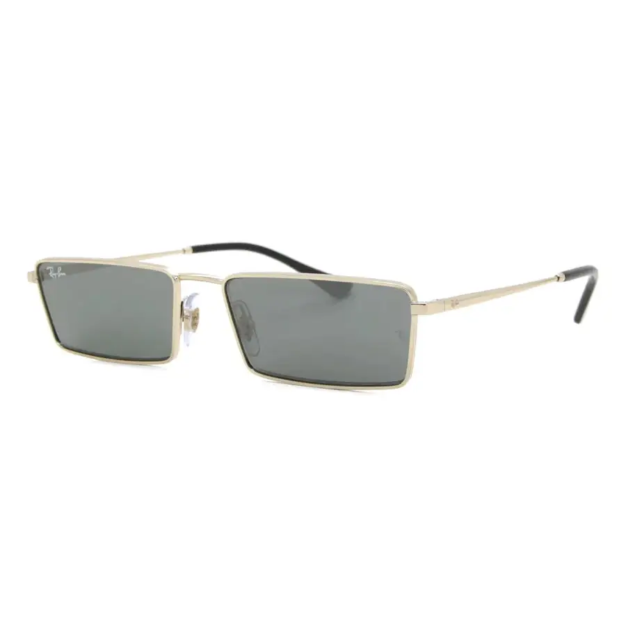 Ray-Ban Emy Sunglasses Light Gold / Dark Grey Flash Silver - Large