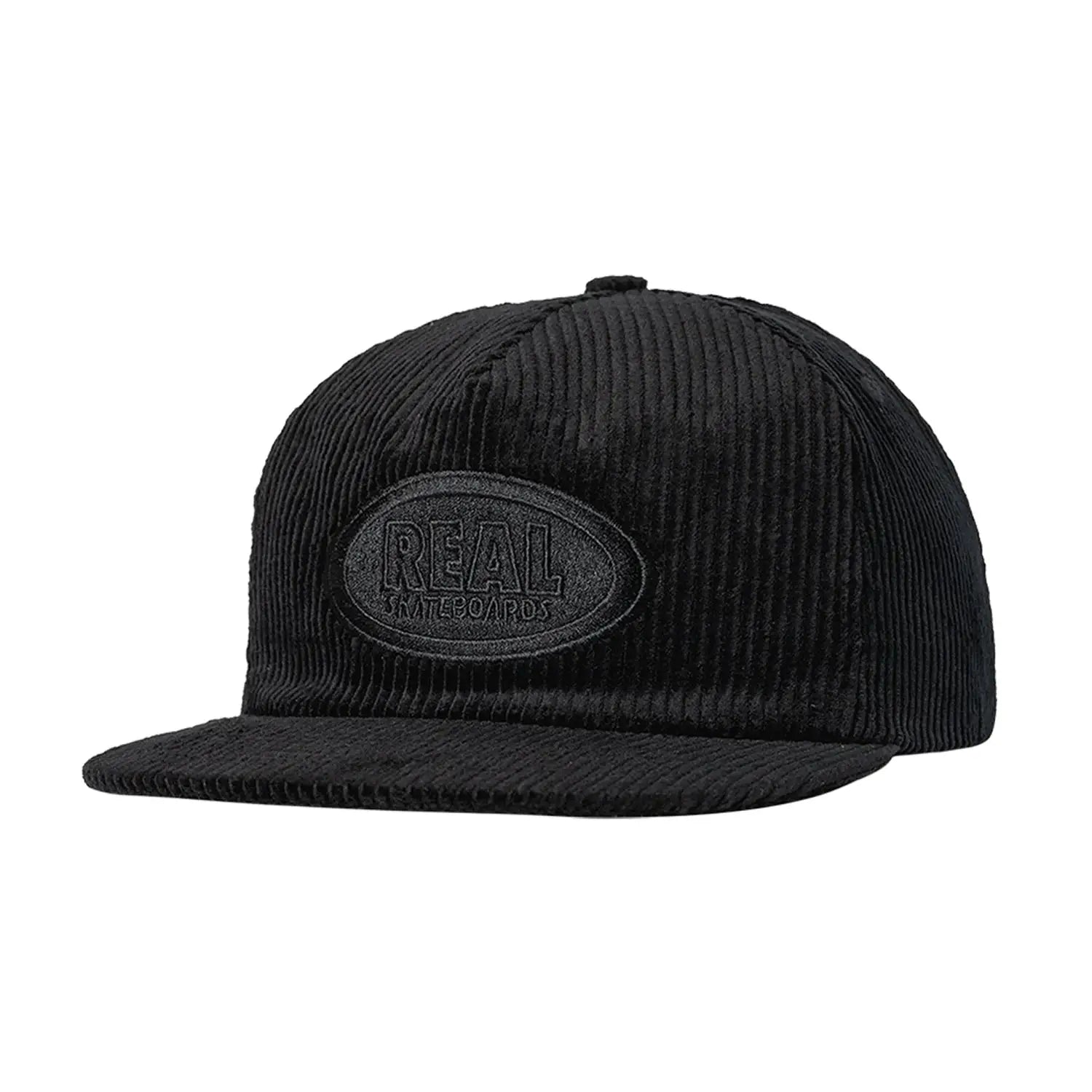 Real Oval Snapback Cap - Black / Black