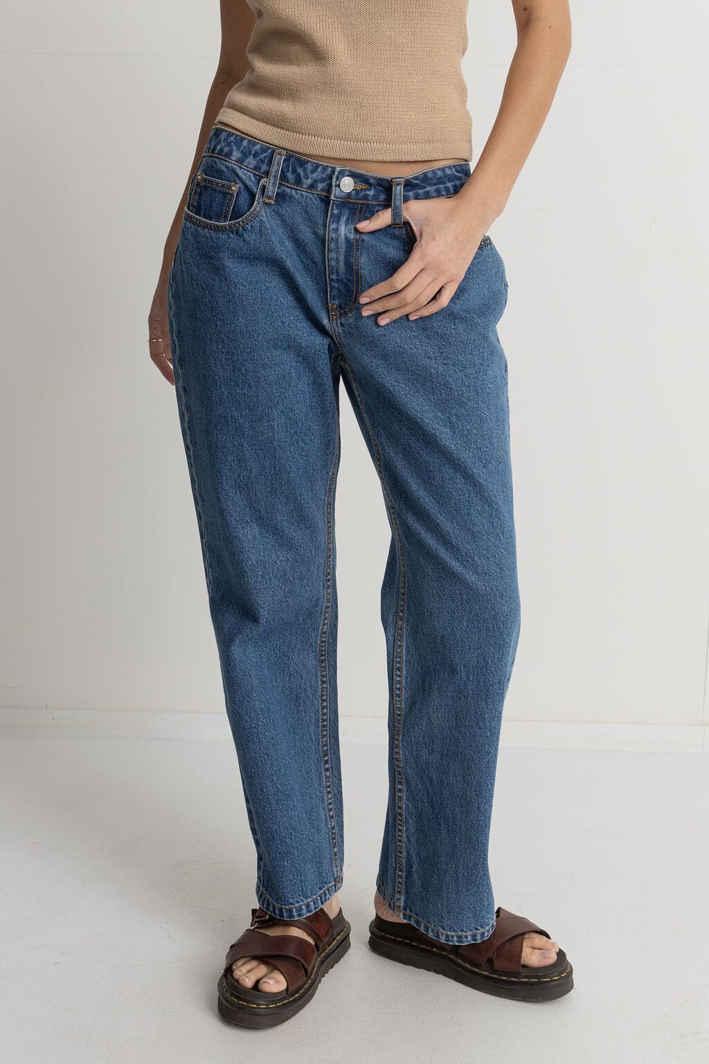 Rhythm Chloe Low Rise Pant Dark Blue 12
