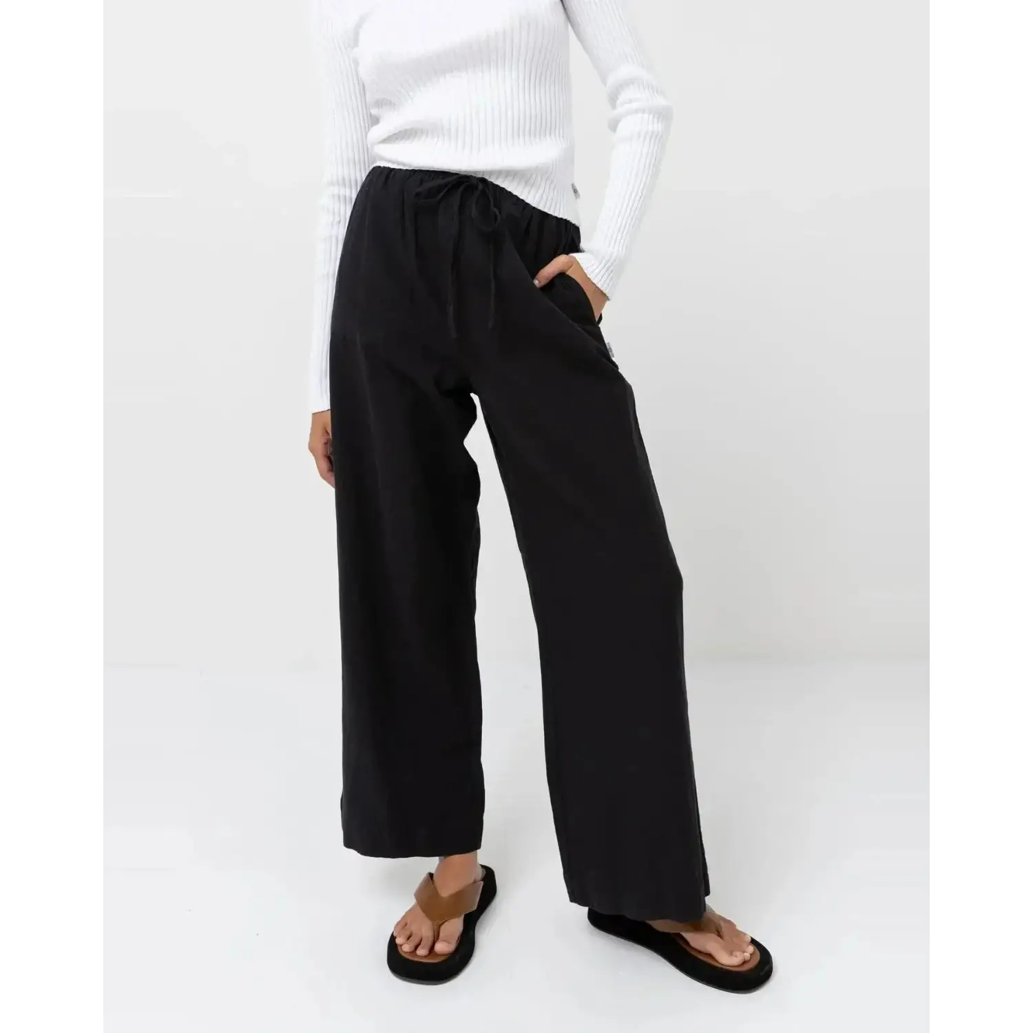 Rhythm Classic Drawstring Pants - Black