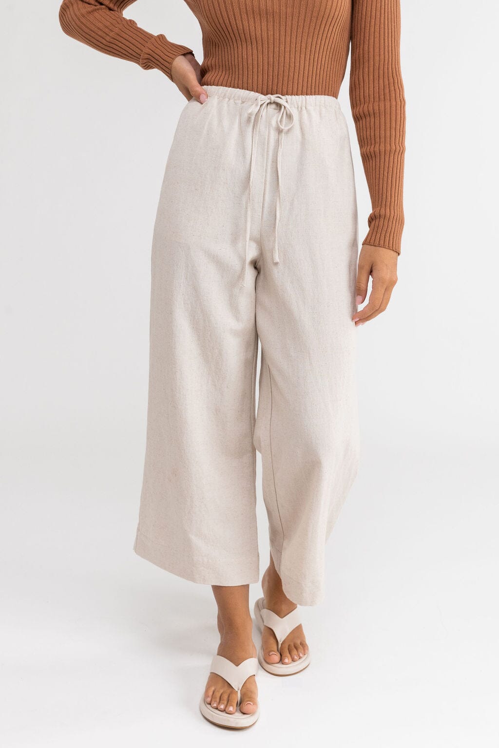 Rhythm Classic Drawstring Pants Oat 6